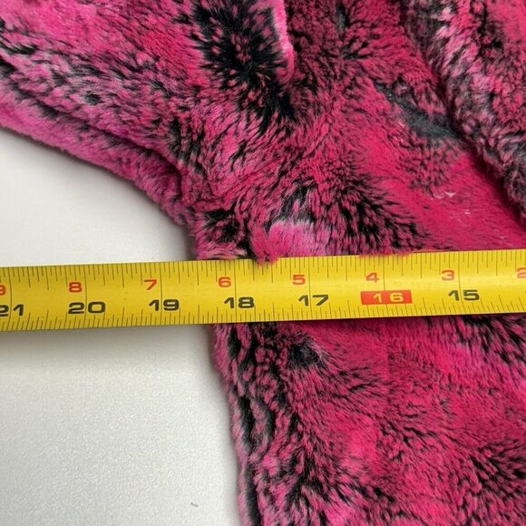 Vintage Morbid Threads Faux Fur Coat Womens Medium Pink One Button USA - Picture 16 of 16